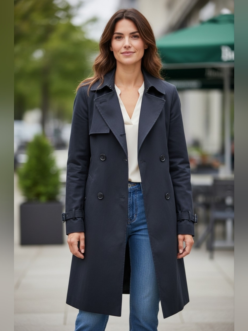 Burberry Trench Coat Jacket Double Breasted Quiet Luxury British Size 6 - Picture 1 of 11